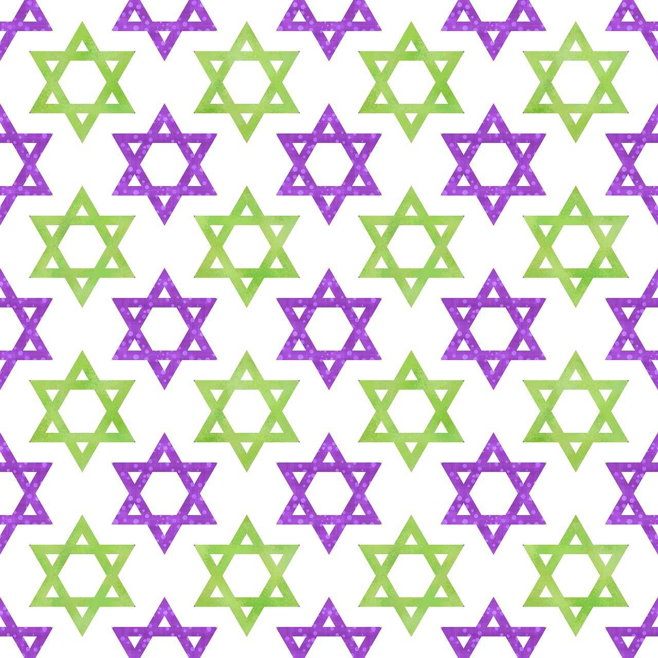 מגני דוד סגולים וירוקים